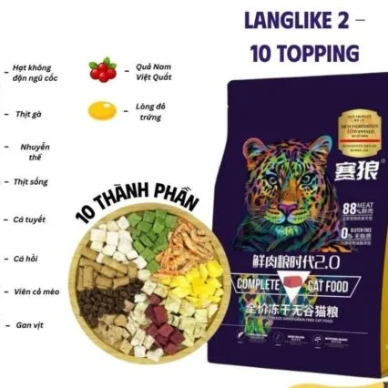 Langlike mèo siêu topping